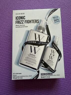 New Color WOW Dream Coat Supernatural Spray Set of 2 Frizz Free Hair Products
